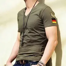 Модная мужская футболка Летняя хлопковая майка Военная Футболка мужская немецкая нарукавная футболка с v-образным вырезом черные мужские топы