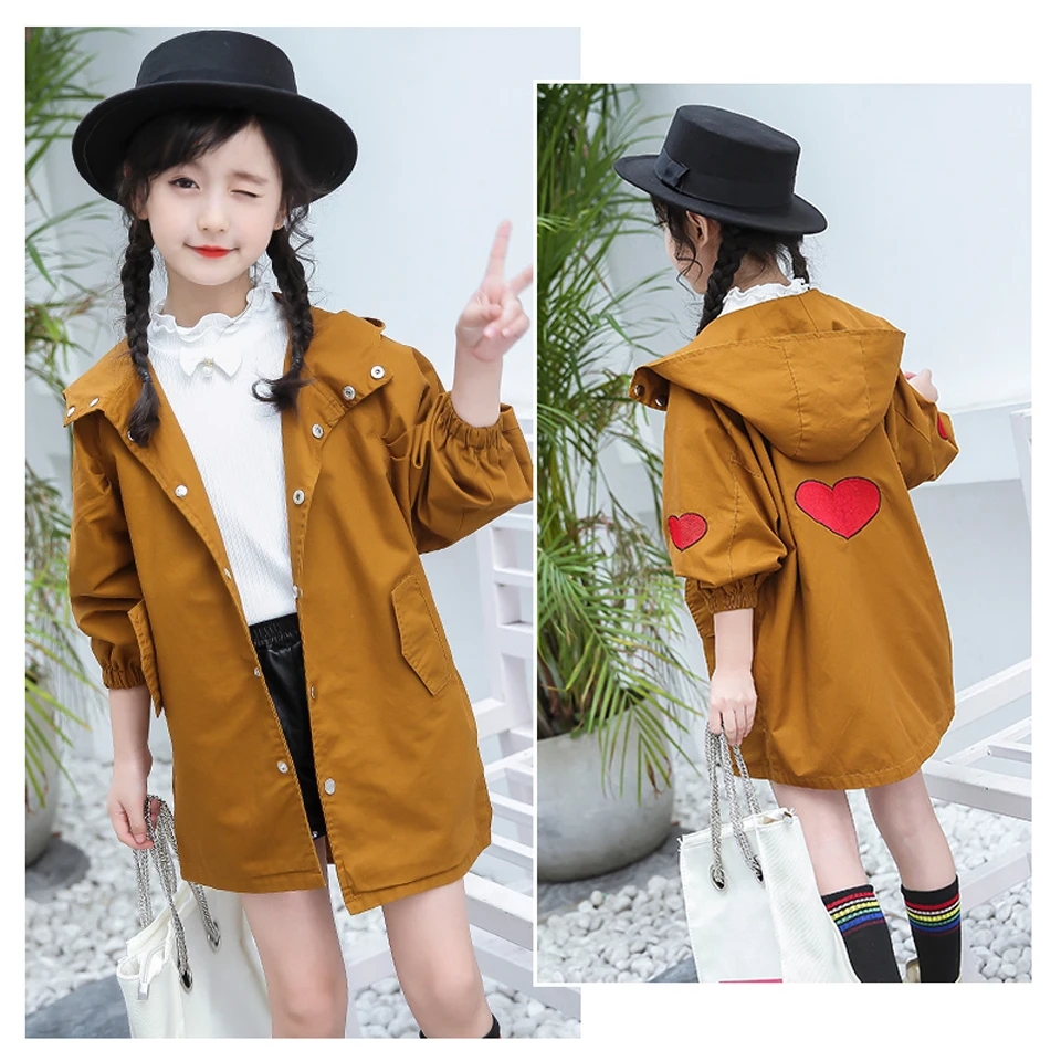 

Kids Coats For Girls Spring Autumn Trench Children Outerwear Fall Girls Windbreaker 10 12 14 Years Teenage Kids Jackets