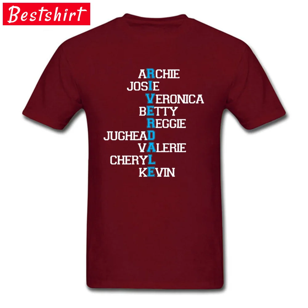CustomCustom Short Sleeve Tops Shirt Thanksgiving Day 2018 Hot Sale Round Collar 100% Cotton T-Shirt Men T Shirts Riverdale C  Riverdale C maroon