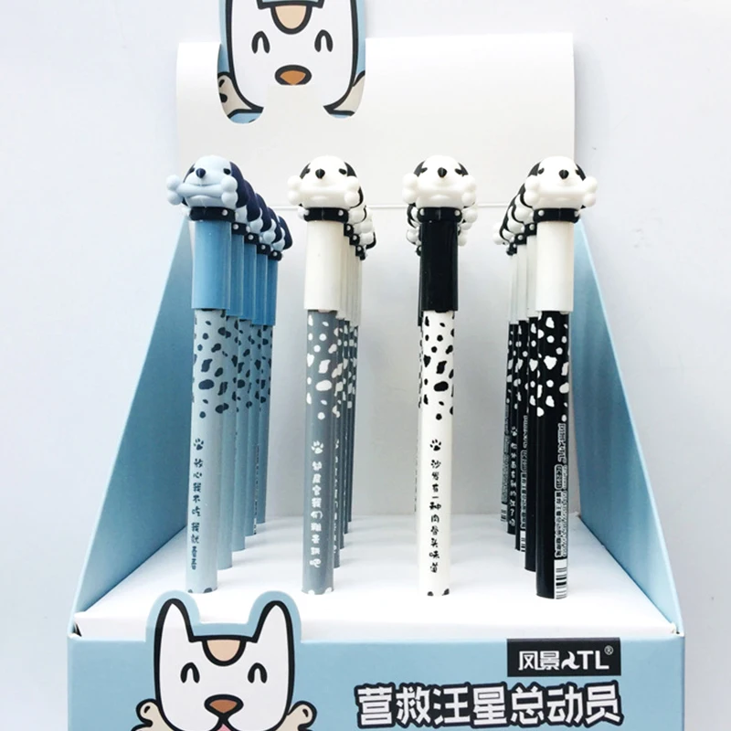 

2 pcs/lot Erasable Dog gel pen Cartoon 0.5 mm Blue ink Signature pens for writing Stationery gift School supplies