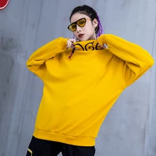 Новая Осенняя стильная женская одежда красивая зимняя флисовая свободная одежда в стиле хип-хоп с высоким воротником и принтом