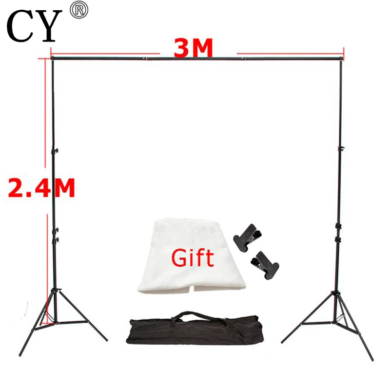 CY Photo Background 3M x2.4M Photo Studio Aluminum Photography Backgrounds Backdrop Support System Stands with Free Backdrop x 1 CY Photo Background 3M x2.4M Photo Studio Aluminum Photography Backgrounds Backdrop Support System Stands with Free Backdrop x 1