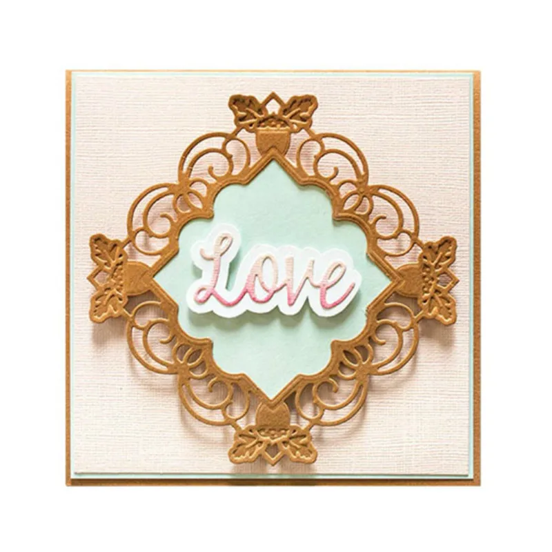 

JC New Metal Cutting Dies for Scrapbooking Dies Cut Square Lace Frame Background Stencil Craft Folder Paper Handmade Album Decor