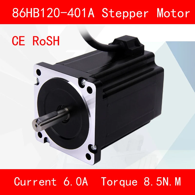 

CE ROSH 86HB120-401A Stepper motor torque 8.5N.M Phase current 6A for automation equipment 3d printer cnc