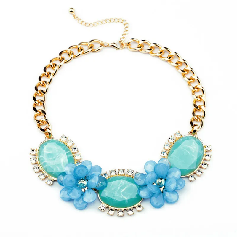 Trendy Link Chain Chokers Necklaces Women New Necklace&pendant Flower