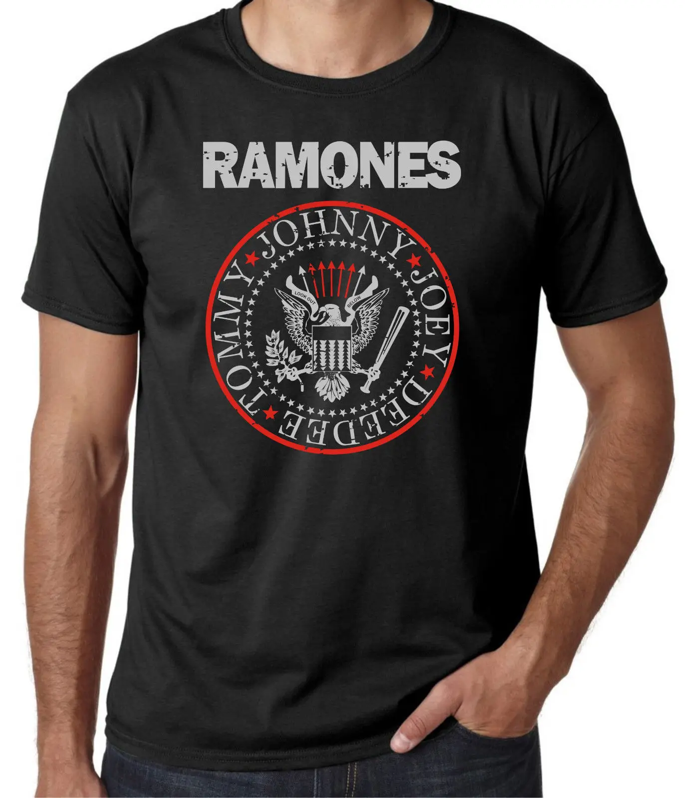 

THE RAMONES T Shirt Vintage Mens Women Unisex Black White Red Rock Band Music