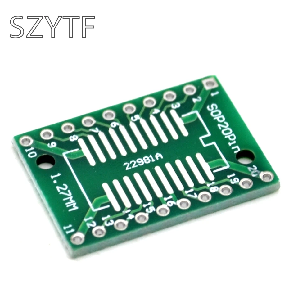 20 шт./пакет переходная пластина SOP20 SSOP20 TSSOP20 SMD очередь DIP 0 65/1 27 мм|plate adapter|dip smddip adapter