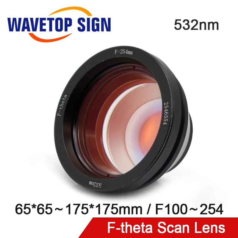 WaveTopSign JG 532nm F-Theta Scew M85 размер объектива сканера 65x65 110x110 150x150 175x175 мм для лазерной