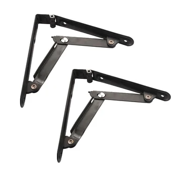 

2pcs Shelf Bracket Folding Load-bearing Heavy Duty Firm Wall Mounted Bracket Metal Support Shelf Bracket for Home
