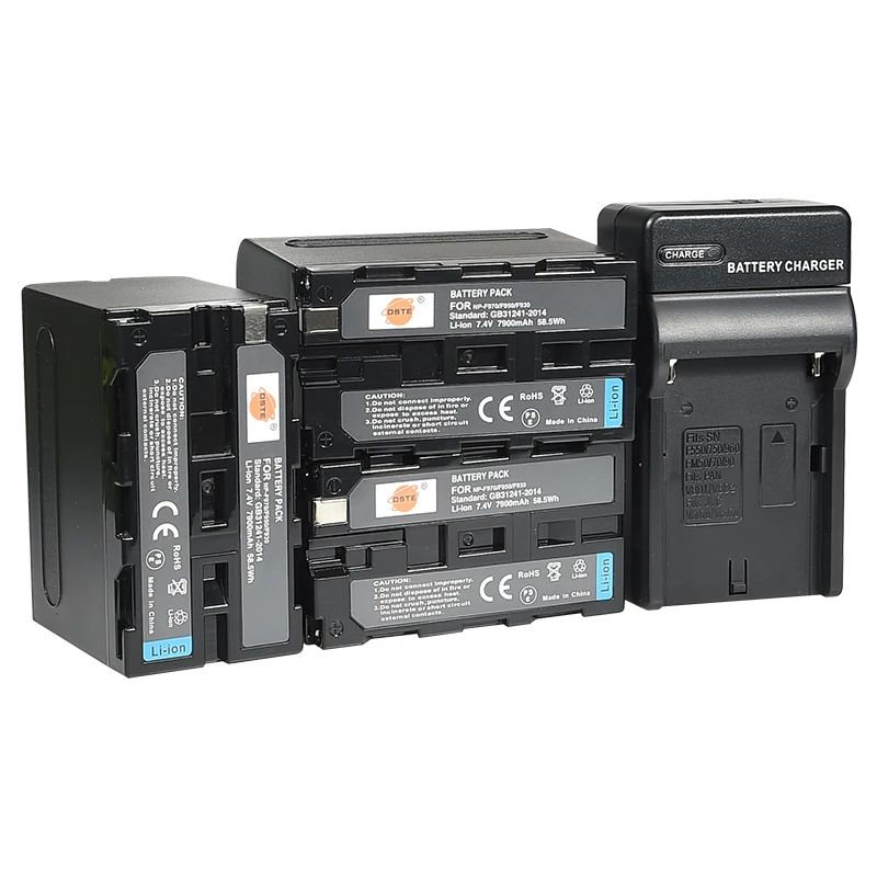1* Зарядное устройство 3* DSTE 7,4 V 7900 мА/ч, NP-F970 F960 F950 F930 Камера Батарея для sony PLM-100 CCD-TRV35 MVC-FD91 MC1500C L10 DCR-VX2200