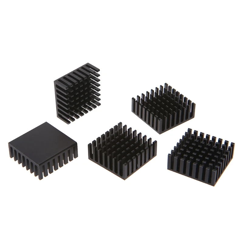 5Pcs 25 25 10mm Aluminum Heatsink Block Computer Cooler Electronic Chip Radiator 3