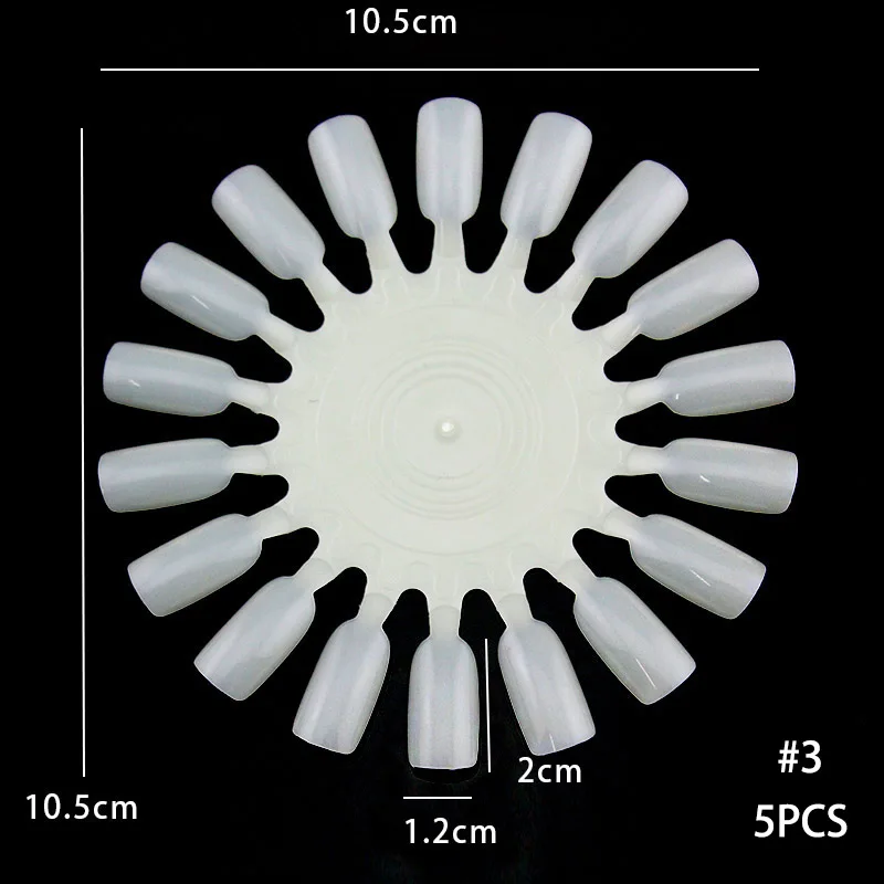 Накладные ногти цветные карты Практика Дисплей инструменты прозрачный белый пряжка кольцо Маникюр DIY ногтей дисплей ногтей Практика Инструмент - Цвет: size3
