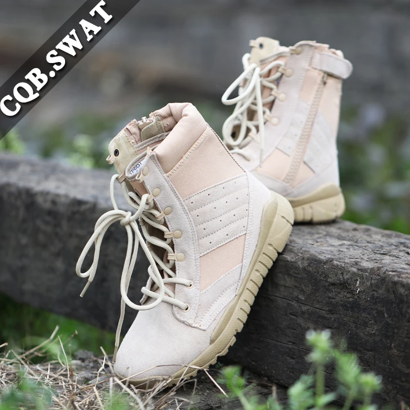 

CQB.SWAT 2018 Army Boots Summer Tactical Combat Boots black and desert Breathable and Wearable with zip boots
