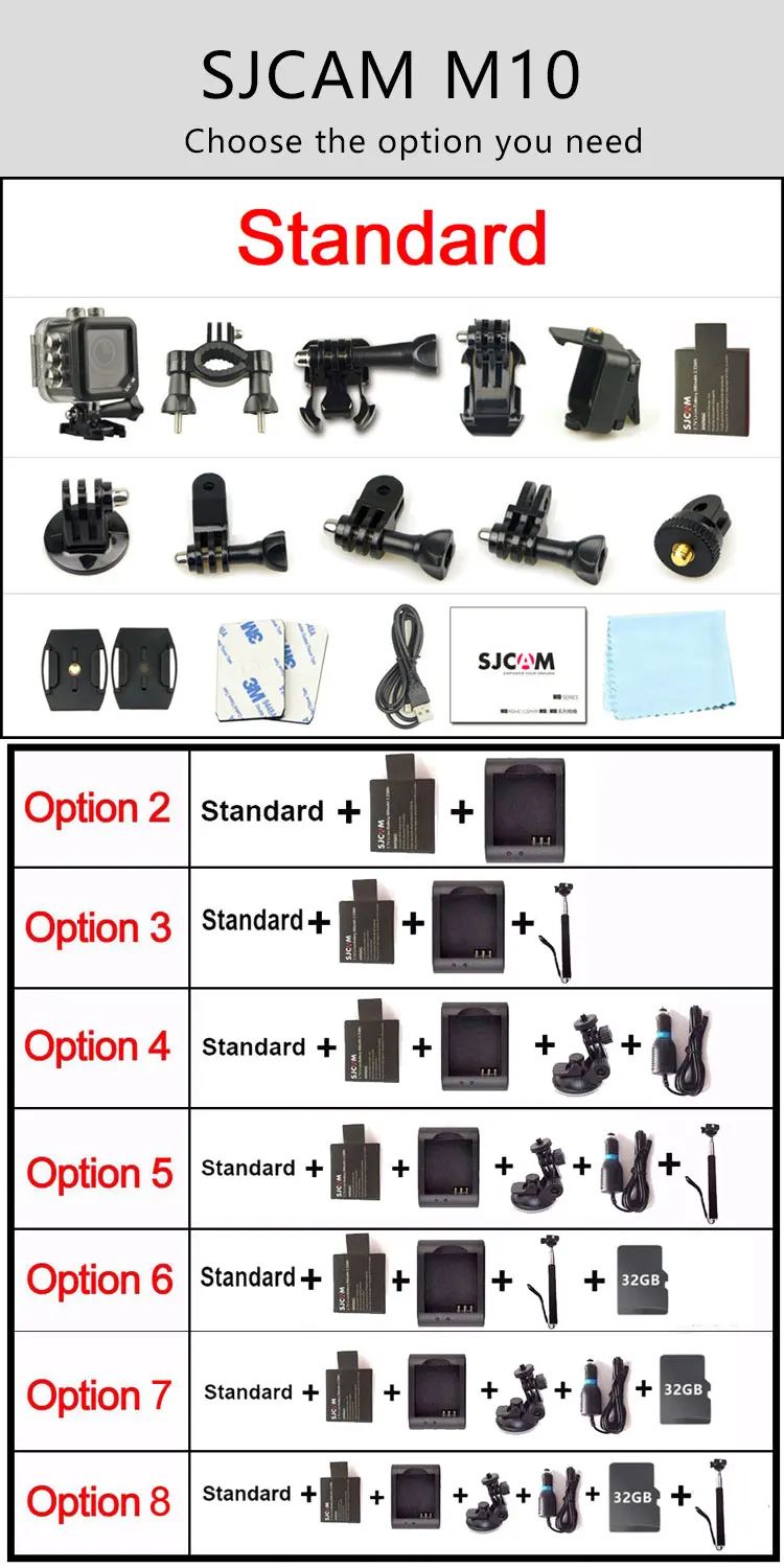 Оригинальная Спортивная Экшн-камера SJCAM M10 Full HD 1080P для дайвинга 30M Водонепроницаемая камера DVR видеокамера M10 Спортивная DV камера