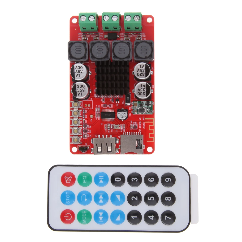 Online 8 26V 2x50W TPA3116 amplificador de potencia Digital Bluetooth Estéreo amplificadores placa soporte U Disk TF tarjeta