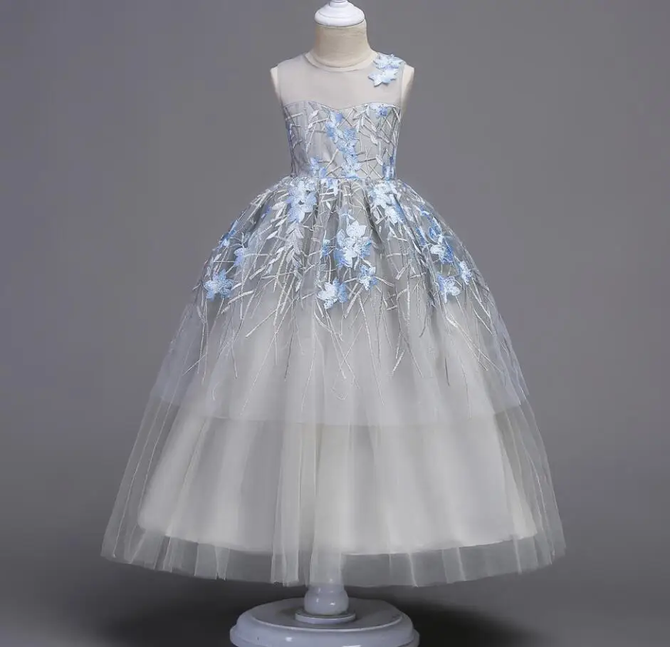 

New Children Teenage Baby Floral Ball Dresses, Girls Princess Party Flower Dress 6 pcs/lot, Wholesale