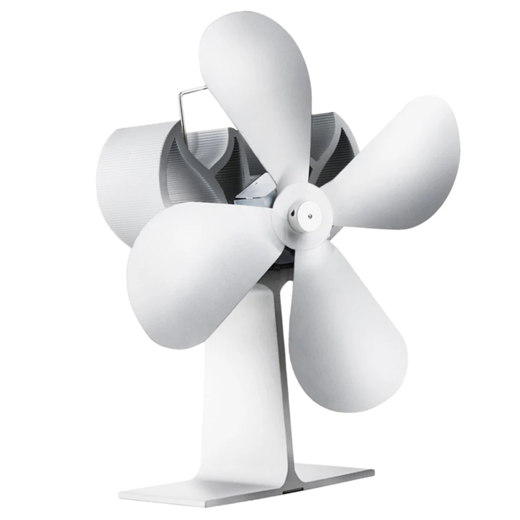 

4-blade Heat Powered Stove Fan Small Space Wood Log Fireplace Blower Fan Silently and Eco Friendely Silver