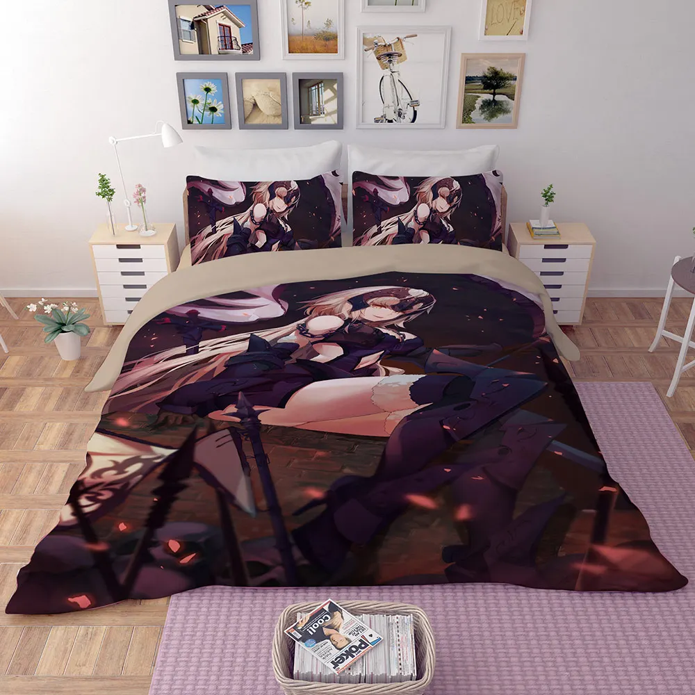Японское аниме R18 взрослых постельные принадлежности Сексуальная Твин Полный Королева Король один двойной размер пододеяльник набор Fate/Stay Night Fate/Grand заказ