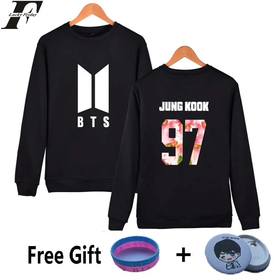 

DF LUCKYFRIDAYF Kpop Sweatshirt men Korean Popluar Bangtan Kpop Harajuku Hoodies men Autumn Moletom Hip Hop Female Clothes
