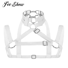 Мужские мягкие эластичные нагрудные ремни связывание с металлическими уплотнительными кольцами отличная необычная Клубная одежда Вечерние готический костюм с бретелями аксессуар