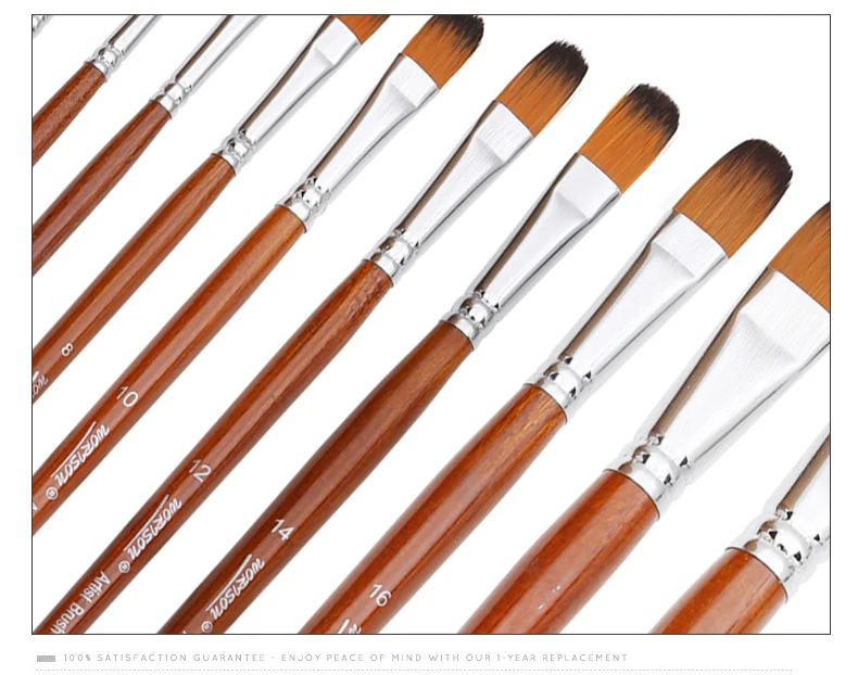 Lidar com Pincéis de Pintura em Aquarela Pincel para Óleo Cabelo de Náilon Dainayw Filbert Escovas Profissional Longo Acrílico 13 Pçs 6 lidar com pincéis de pintura em aquarela