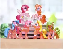 Cute little horse action figures 6pcs Rainbow Dash pony toys for Children anime Cartoon free shipping
