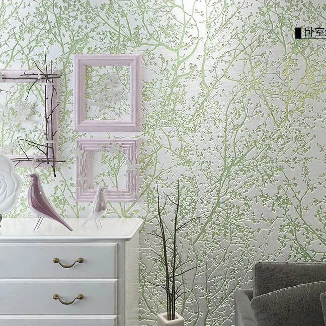 Textured Tree Forest Woods Wallpaper Promotion Nonwoven ...