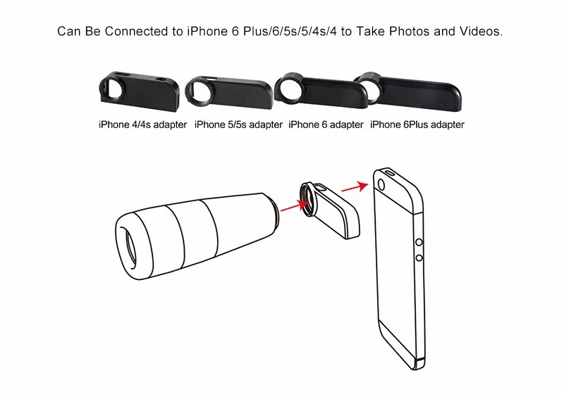 Eyeskey 8x зум портативный сотовый телефон телескоп объектив широкоугольный окуляр объектив с адаптером объектива и кронштейном для Ipone 5 5S 6 6 S