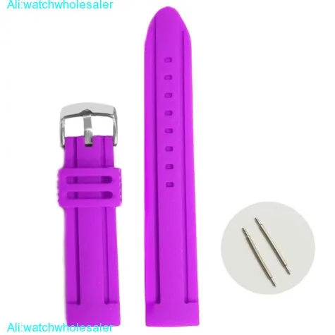 22mm Lovely Purple Silicone Jelly Rubber Ladies Watch Band Straps WB1072U22JB