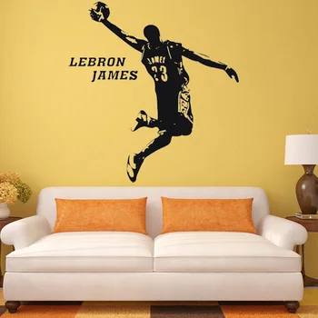 

Removable Wall Sticker Decal Decor Basketball LeBron James Room Decor 3D Poster Wallpaper
