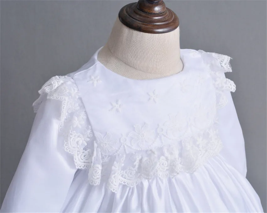 HAPPYPLUS/платье на крестины с длинными рукавами для девочек; цвет белый, бежевый; вечерние платья принцессы; детское платье для крещения; платье подружки невесты для малышей