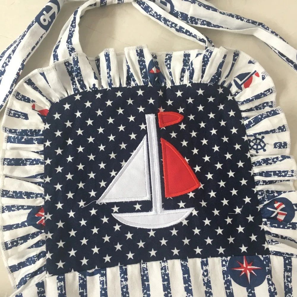 Puresun 4th Of July Fashion Girls Navy Blue Bottom American Patriotic Day  Rompers Baby Girl Cotton Clothing Bubble