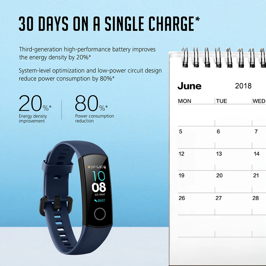 Умный Браслет huawei Honor Band 4 Amoled, цветной сенсорный экран 0,95 дюйма, для плавания, для обнаружения пульса и сна