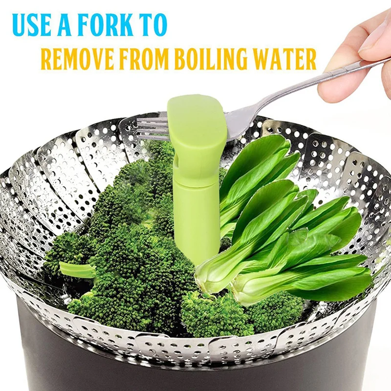 

2019 Cookware Stainless Steaming Food Basket Mesh Stainless Steamer Folding Food Fruit Vegetable Vapor Cooker Dish Steamer
