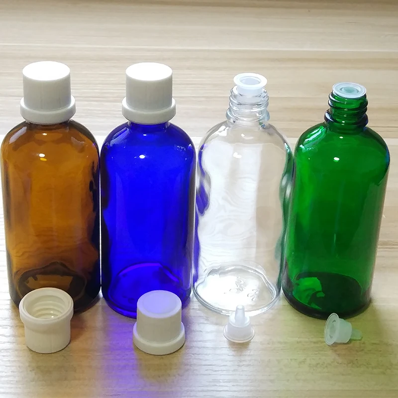 

100ml Amber/Blue/Green/Clear Glass bottles with White Dropper caps!if you order Over 112pcs, price 40%off!