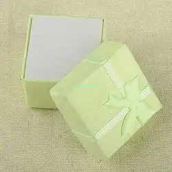 Продажа + скидка 49% + 4*4*3 см шкатулка Бумага квадратный посылка Jewelry Цепочки и ожерелья браслет подарок подарочная коробка зеленый лук чехол