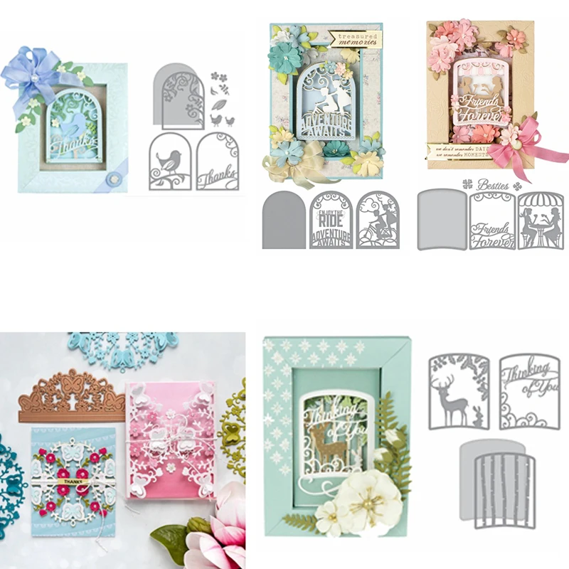 

Arch Frame Scenery Metal Cutting Dies Stencils Die for DIY Scrapbooking Paper Cards Craft Making Fun Decoration 2019 new