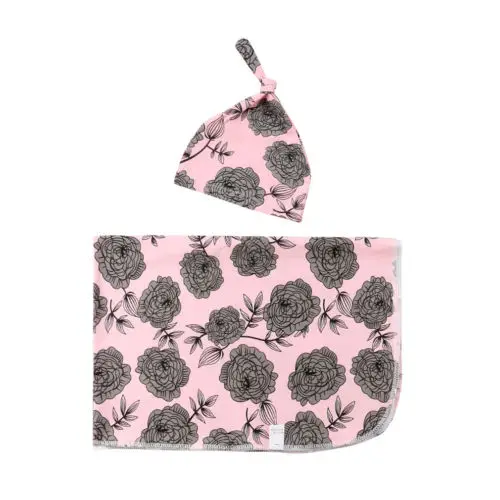 Pudcoco 82X58 см для получения Одеяло младенческой мальчик девочка пеленать Обёрточная бумага Мягкий хлопок для новорожденных Розовый Одеяло Hat пеленать мягкий теплый