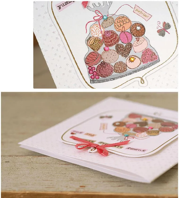 Симпатичные Мини поздравительные открытки квадратный ручной работы День рождения карты для детей, друг, отец и мать