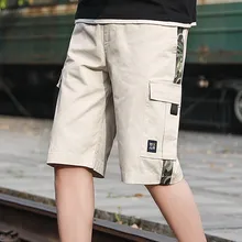 Мужские карго шорты размера плюс Harajuku мужские повседневные шорты хлопок на открытом воздухе карманные рабочие пляжные мешковатые шорты Y614
