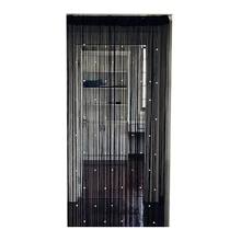 Практичный бутик бисером струнная занавес двери комнаты разделитель кисточкой экран панель Черный