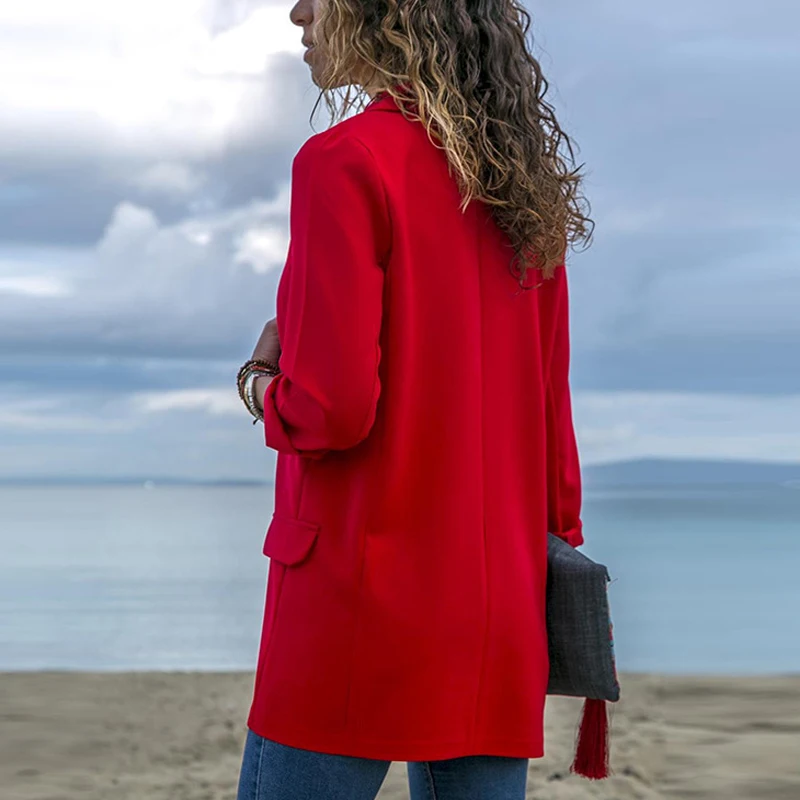 LARGERLOF Womens Blazer Jacket Red Fashion Suit Blazer Black Plus Size Women Blazers For Office BR55003 LARGERLOF Womens Blazer Jacket Red Fashion Suit Blazer Black Plus Size Women Blazers For Office BR55003