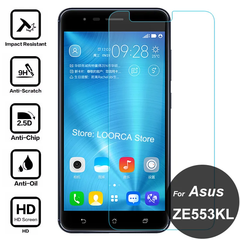 For Asus ZenFone 3 Zoom ZE553KL Screen Protector 2.5D 9H Tempered Glass