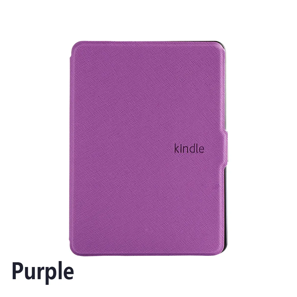 Ультра-тонкий из искусственной кожи Защитный чехол для Amazon Kindle Paperwhite 1/2/3/4 Автоматическое Пробуждение/сна Умный Магнитный чехол - Цвет: Фиолетовый