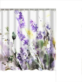

Colorful Nature Flowers Waterproof Polyester Shower Curtains Eco-friendly High Quality Bathroom Curtains Blind For The Bathroom