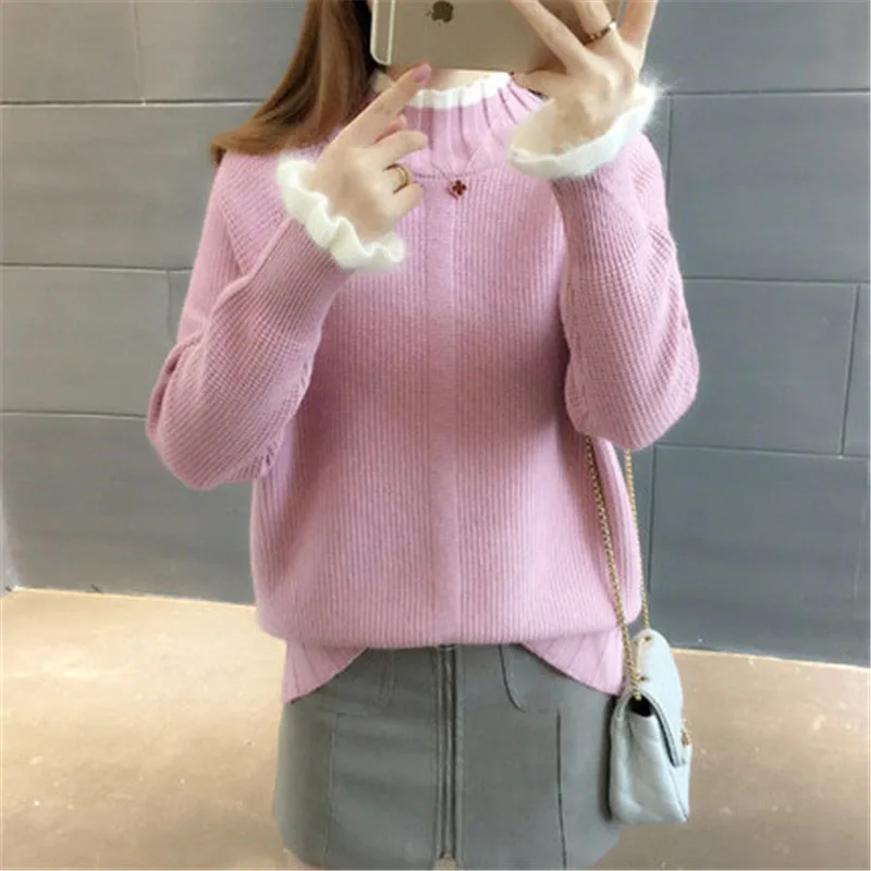 Long Sleeve Knitted Top Sweater Women Winter Sweater Turtle Neck Pullover 2019 New Arrival Strech Knitwear Jumper Wholesale Pull