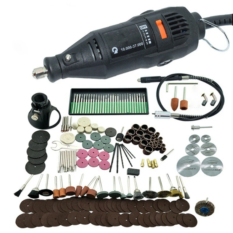 

Mini electric drill rotary tool grinder set micro drill cutting carving jade polishing machine variable speed power tool