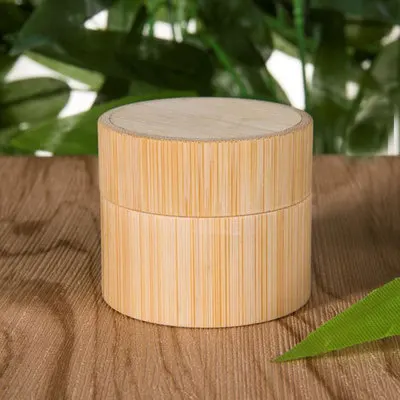 

50pcs 10g Natural Bamboo Cream Jar Lid Bamboo Cosmetic Packaging With Plastic PP Inner Empty Container lin3881