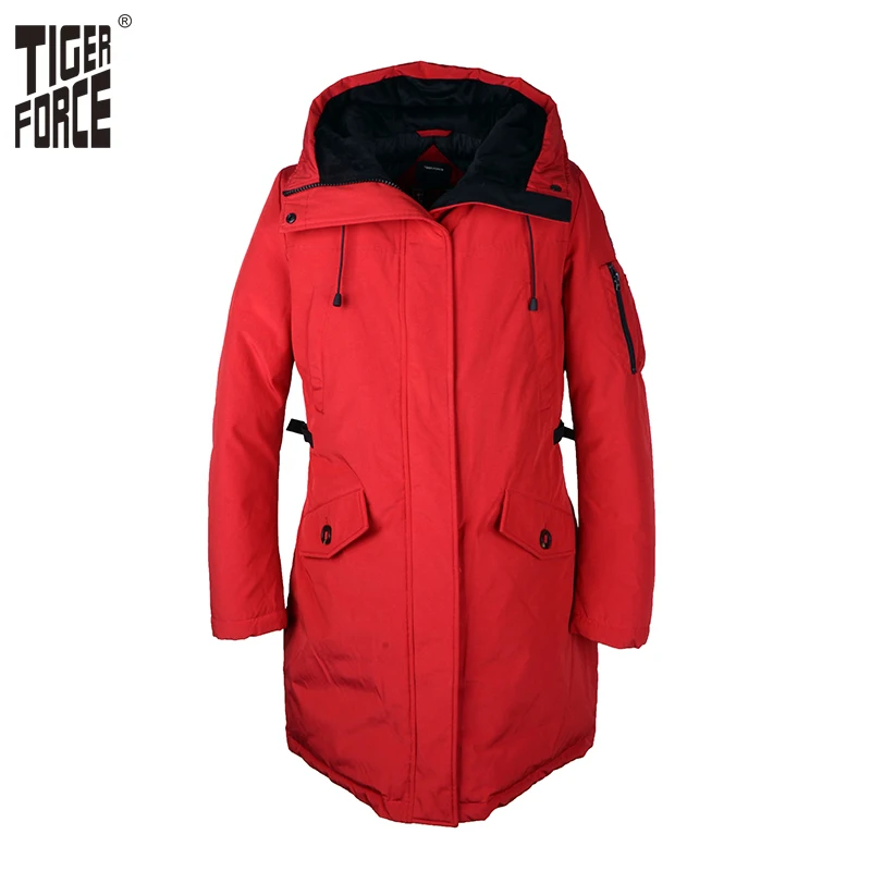TIGER FORCE Women Winter Coat Cotton Padded Parkas Fashion Hooded
