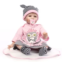 Handmade NPK Doll 22 Inch Lifelike Smile Baby Girl Silicone Vinyl Reborn Baby Dolls Toy Realistic Doll Baby Alive Birthday Gifts